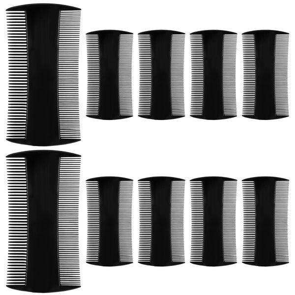 10 pieces lice combs double-sided nit comb black dandruff comb lice comb for men beard comb fine men antistatic beard brush birth comb with fine and coarse teeth beard care