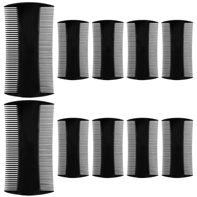 10 pieces lice combs double-sided nit comb black dandruff comb lice comb for men beard comb fine men antistatic beard brush birth comb with fine and coarse teeth beard care