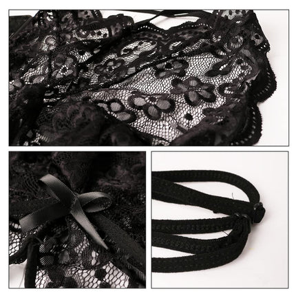 Satohom Women's Sexy Body Lingerie Lace Bodysuit Deep V-Neck Erotic Negligee Lingerie Babydoll Underwear Sexy Outfit for Sex Babydoll Body