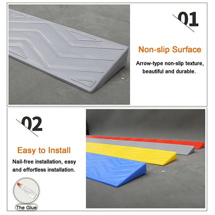 Yqyc 1-5.5 cm High Portable Curb Ramp, Non-Slip Threshold Ramp Door Threshold Ramp for Doors, Bathrooms, Supermarkets, Garage Entrances, Cuttable (Color : Beige, Size : 100x10x3.5cm)