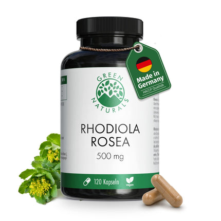 Rhodiola Rosea Capsules - High Dose: 500 mg per capsule with 3% Rosavins &amp; 1% Salidroside - 4 Month Supply (120 Capsules) - Rhodiola Rosea - Pharmacy Quality - Green Naturals®