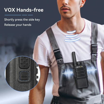 Retevis NR610 Two-Way Radio, Walkie Talkie with Intelligent AI Noise Cancellation, 10-in-1 Charger, Efficient Charging, Two-Way Power Supply, Two-Way Radio for School, Factory (10 PCS, Black)
