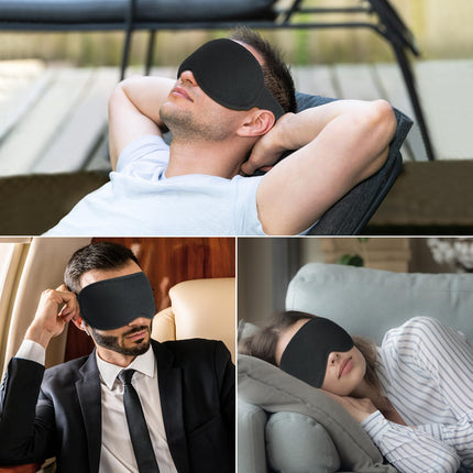 Gritin 3D Sleep Mask for Side Sleepers, Upgraded Breathable Sleeping Mask with Adjustable Elastic Strap, Light Blocking, Comfortable &amp; Ergonomic Eye Mask for Men and Women, 2 Pairs of Earplugs