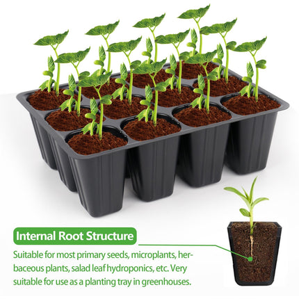 120 Cells Seedling Starter Trays Reusable, Mini Propagator, Greenhouse Growing Set, Growing Trays for Plants Indoor Greenhouse Plastic Germination Trays for Nursery, Growing