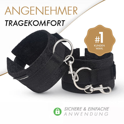 liebesfreunde® Bondage Set Bed Restraints Sex Toy for Couples I Extremely stable BDSM bondage set with bed restraints, handcuffs, blindfold