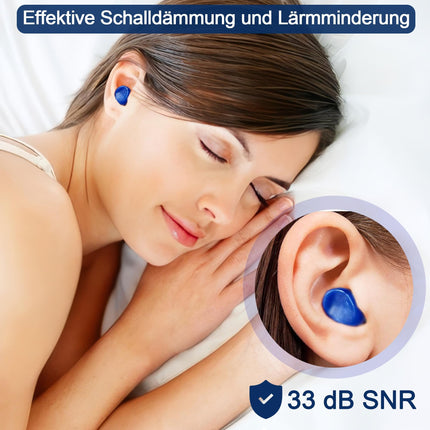 Earplugs for Sleeping 8 Pairs, Reusable Silicone Earplugs, Earplugs for the Night, Hearing Protection, Earplugs for Children, Swimming, Airplanes, Soft Earplugs Against Snoring