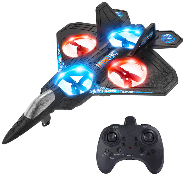 RC Drone for Kids and Beginners, Remote Controlled Airplane with Light, Hover Drone, 360° Flip and 2 Batteries (18 Minutes)