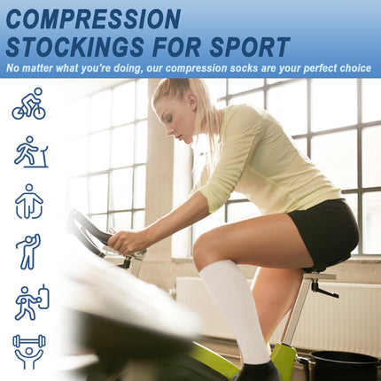 beister 20-30 mmHg Medical Compression Stockings for Women &amp; Men, Open Toe Calf Compression Knee Highs, Graduated Support Stockings for Varicose Veins, Edema, Pregnancy
