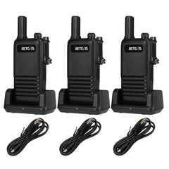 Retevis RB647 Walkie Talkie, IP67 Waterproof Walkie Talkie, PMR446 16 Channels, Professional Two-Way Radio, 1000 mAh, VOX Walkie Talkies for School, Security Rescue (Black, 3 Pack)