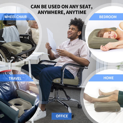 Multifunctional Seat Cushion, Inflatable Donut Pillow, Portable Back Support Pillow for Sciatica, Bedsores, Postnatal Pregnancy, Postoperative Pain - Orthopedic Firm Seat Cushion