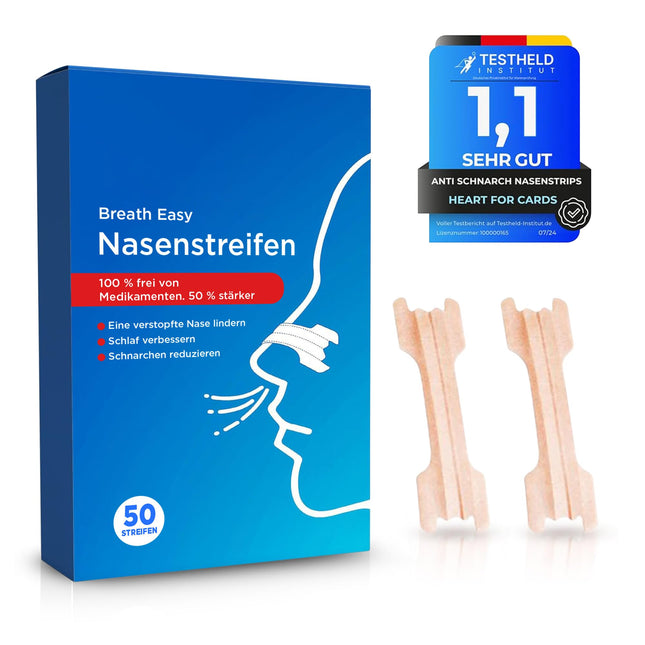 Anti-Snoring Nasal Strips | 50 Nasal Patches for Better Breathing for Sports and Sleep for Adults and Children | Skin Tone | Breathing Trainer Against Snoring | Nasal Strips