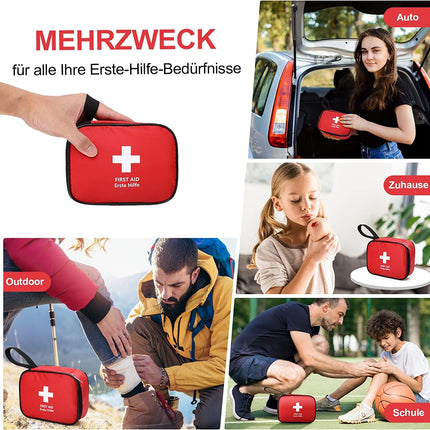 HONYAO® First Aid Kit, Mini Travel First Aid Kit 90 Pieces, Emergency Bag Emergency Kit Small for Outdoor Home Car Workplace Camping Motorcycle Bicycle Hiking Emergency