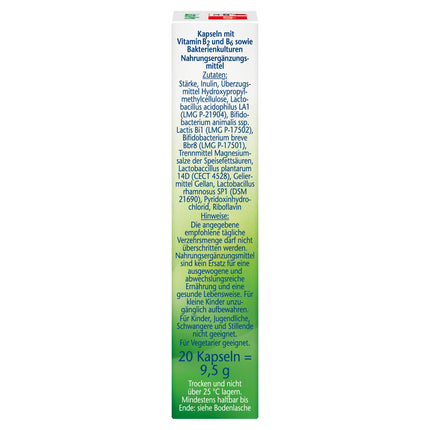 Doppelherz Lacto-Pro Lactic Acid Cultures + Bifido Cultures + B2 + B6 - Vitamin B6 contributes to the normal function of the immune system - 20 vegetarian and gastro-resistant capsules