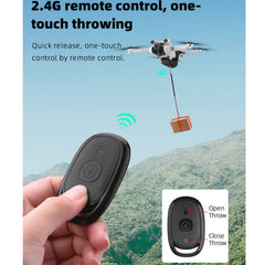 Focket 164 Foot Drone Airdrop System, 2.4G Drone Clip Remote Control Object Launcher, Holds Up To 1.65 Lb Universal Drone Thrower Remote Control Dispenser Delivery Kit Drone Drop Release