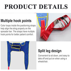 XYEJL Patient Lifter Lifting Belt Transfer Belt, Toileting Sling Patient Lifter with Waist Protection Belt and Split Leg Design, for Family, Hospital, Nursing Home, Load - 230 kg, A