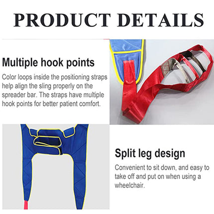 XYEJL Patient Lifter Lifting Belt Transfer Belt, Toileting Sling Patient Lifter with Waist Protection Belt and Split Leg Design, for Family, Hospital, Nursing Home, Load - 230 kg, A