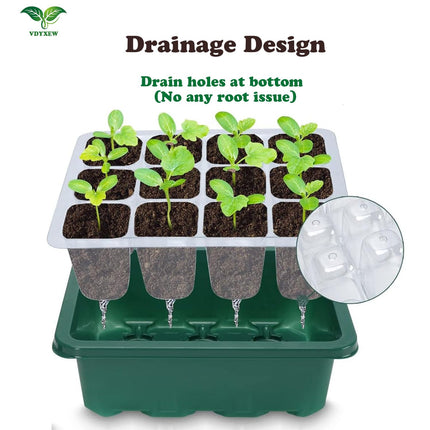 VDYXEW Mini Greenhouse - for up to 12 plants per indoor greenhouse, indoor greenhouse cultivation box mini greenhouse ，Green/Transparent (12 pieces)