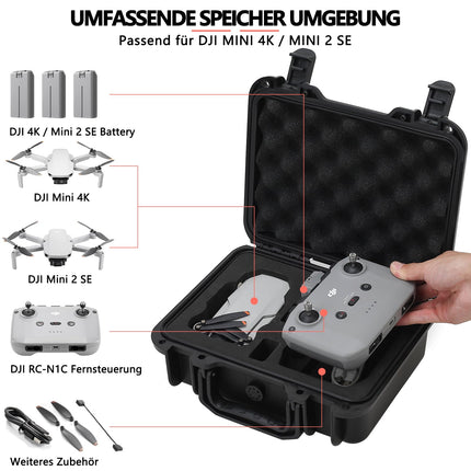 Portable Waterproof Carrying Case for DJI mini 4K/DJI Mini 2 SE Drone and DJI Mini 2 Accessories (Case Only)