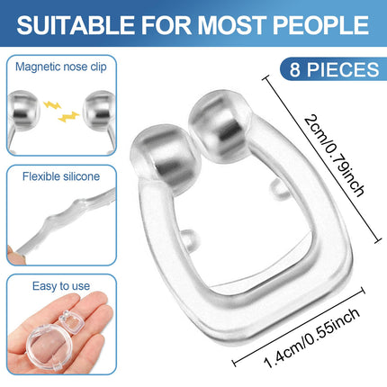 Pack of 8 anti-nose clips, anti-snoring nose clip, snoring clips, snoring stopper, anti-snoring sleep clips, snoring stopper, reusable anti-snoring, sleep clips for relaxed nights