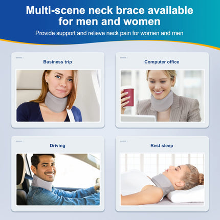 Neck Brace for Neck Pain and Support, Soft Neck Support Relieves Spinal Pain and Pressure for Women and Men, Foam Cervical Collar (M, 8.7 cm Deep Collar)