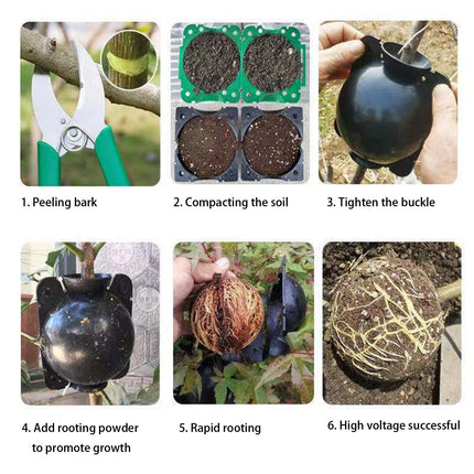 zfdg 4 Pack Plant Rooting Device, Propagation Ball, Plant Root Growing Box, Plant Root Growing Box, for High Pressure Grafting Plants Root Control Plant Propagation (Black)