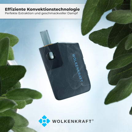 WOLKENKRAFT FX MINI ULTRA Premium Vaporizer - USB-C | Magnetic Slide-In Mouthpiece | Titanium Chamber | Temperature 100-220 °C | Operating Timer 3-5 Min. | 100% Convection *Night Blue*
