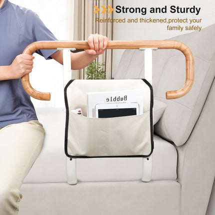 REAQER Adjustable Standing Aid Bed for Seniors Beds with Storage Bag Bed Rail Bed Handle Safety Strap Prevention of Falls