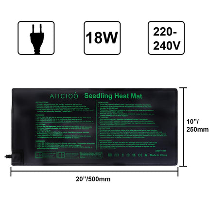 AIICIOO Heating Mat with Thermostat Seedling Heating Mats Heat Mat Plants Indoor Greenhouse for Seed Germination Plants Terrarium Warming Cultivation Heating Mat 10x20 inch 18W