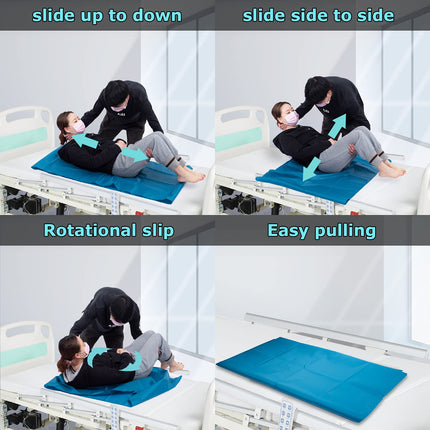 LOSCHEN Tubular Sliding Sheets for Patient Transfer, Sliding Sheets to Assist Elderly Transfers (72x120cm（28"x47"）, Blue)