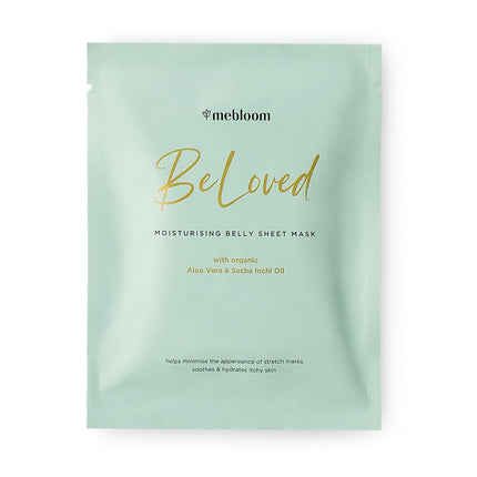MEBLOOM BeLoved Moisturizing Belly Mask (40x60) cm - for the belly during pregnancy - protects against stretch marks - made from natural and organic plant substances