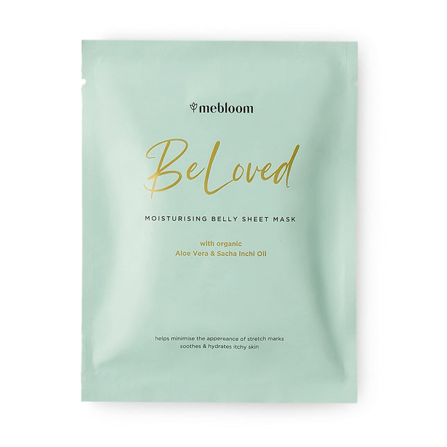 MEBLOOM BeLoved Moisturizing Belly Mask (40x60) cm - for the belly during pregnancy - protects against stretch marks - made from natural and organic plant substances