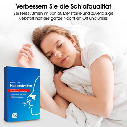 Anti-Snoring Nasal Strips | 50 Nasal Patches for Better Breathing for Sports and Sleep for Adults and Children | Skin Tone | Breathing Trainer Against Snoring | Nasal Strips