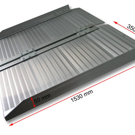 Wiltec Wheelchair Ramp Foldable 150 cm 270 kg, Mobile Access Rail as Wheelchair Ramp, Aluminium Suitcase Ramp, Flat Ramp Foldable