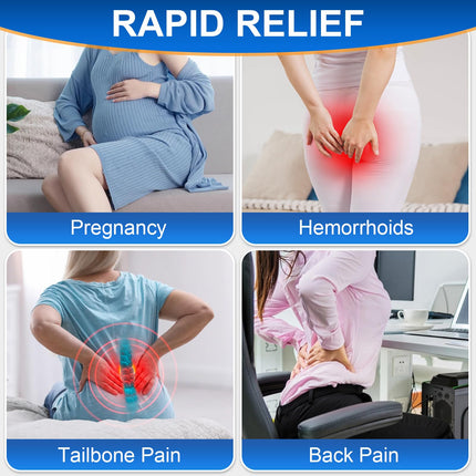 Ecosafeter Hemorrhoid Seat Cushion, High Quality Memory Foam Donut Pillow for Pregnancy, Coccyx, Postnatal, Sciatica, Pressure Ulcers