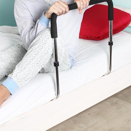 Vital Comfort Bed Rail for Adults – Grab Bar &amp; Support Aid for Seniors, Care, Illness &amp; Rehabilitation Needs – Non-Slip, Stable Bed Rail, Unisex, Silver