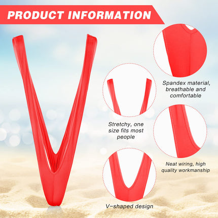 Neer Men's String Mankini Funny Borat Thong Swimming Underwear Christmas V Shape Swimsuit (Red, Classic)