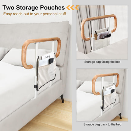 REAQER Adjustable Standing Aid Bed for Seniors Beds with Storage Bag Bed Rail Bed Handle Safety Strap Prevention of Falls
