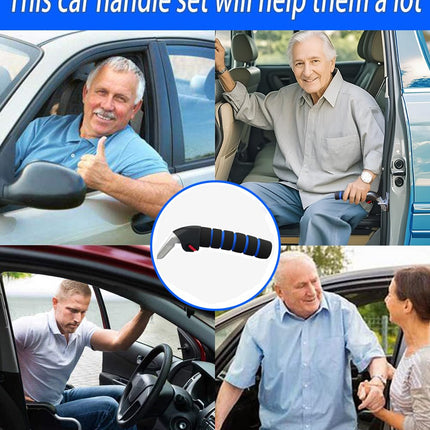 Car Grab Handle for Elderly Car Grab Handle Car Door Handle Multifunctional Handle Car Door Lock Handle for Seniors and Disabled (Blue)