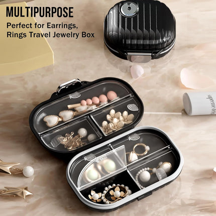 Ptyism 2 Pack Pill Box for On the Go (Large + Small) 7-day Pill Box for On the Go, Travel Pill Box, Pill Organizer Travel for Travel and Daily Use, etc.