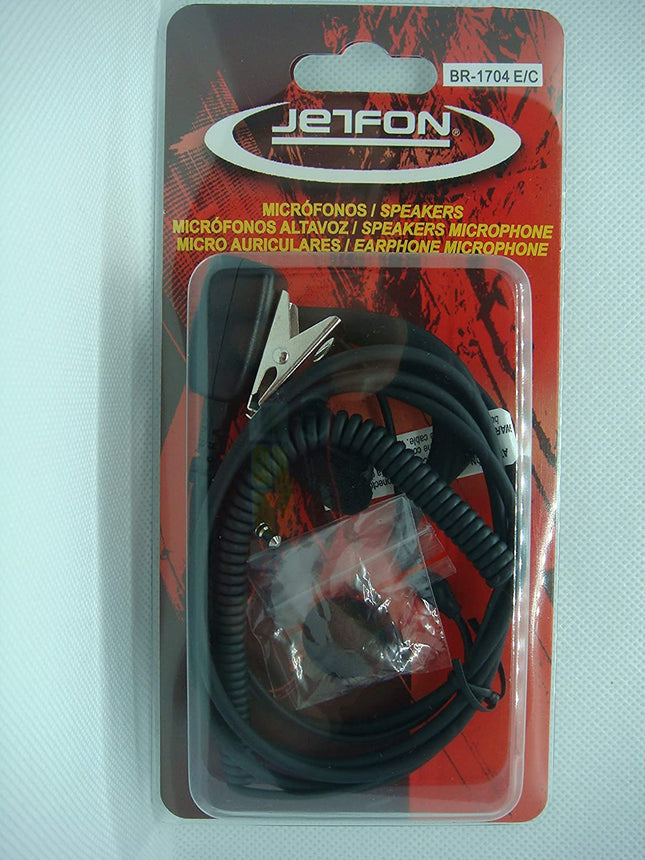 Jetfon BR-1704 E/C - Microphone headset with hook for walkie-talkies, black