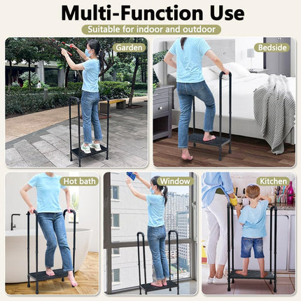 Medical Step Stool with Handle, SUV, Car, Elderly, Handicap Steps for RV, Mobile Home with Handrail for Adults, Seniors, Bariatric Metal Step Stool,