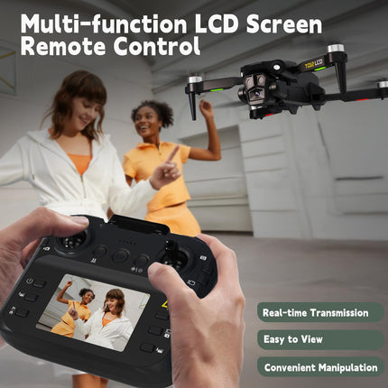 Toladrone TD12LCD Drone with Camera Drone with LCD Screen Remote Control Brushless Motor Drone Optical Flow Positioning Drones for Kids RC Quadcopter for Adults
