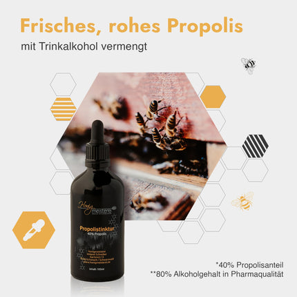 Honigmeisterei Propolis Tincture 100ml with 40% natural propolis, in the best quality from Black Forest beekeeping, propolis drops without additives