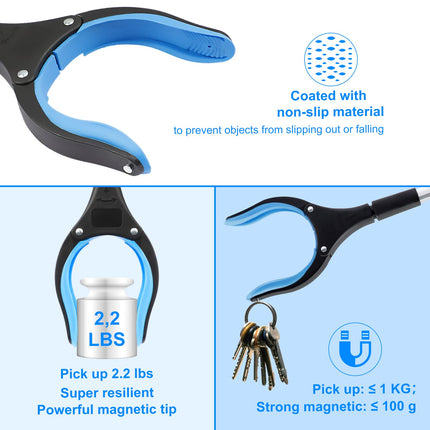 OITUGG 2 Pack Grabbers for Seniors - 83cm Grabber with Magnetic Tips and 90° Rotatable Head - Garbage Tongs with Ergonomic Handle - Telescopic Grabber for Seniors - 32.6 Inch Grabber Arm