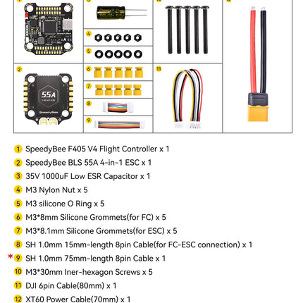 F405 V4 Flight Controller Stack: 30x30 Stack with 4in1 55A ESC Board, Wireless Betaflight Configuration, Blackbox, for FPV Drone
