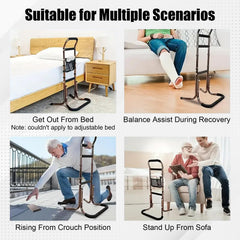 Elderly standing aid, standing aid, standing and sitting aid, adjustable height standing aid, mobile standing aid with storage bag and 4 handles, suitable for elderly and disabled people