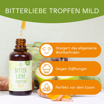 BitterLiebe® Bitter Drops without alcohol 50ml according to Hildegard von Bingen - the original from The Lion's Den - highly dosed bitter drops