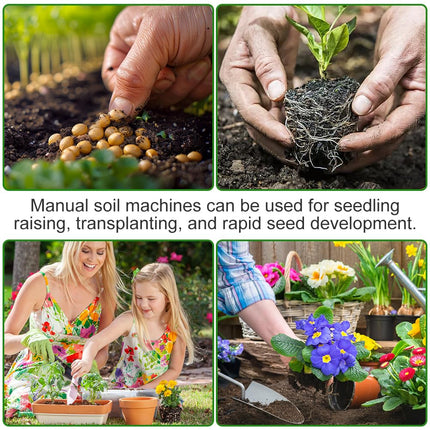 Soil baler, Afenau 5 x 5CM manual soil blocker with seed aid, aluminum alloy soil blocker, handheld soil press cultivation, soil blocking tool for plant cultivation