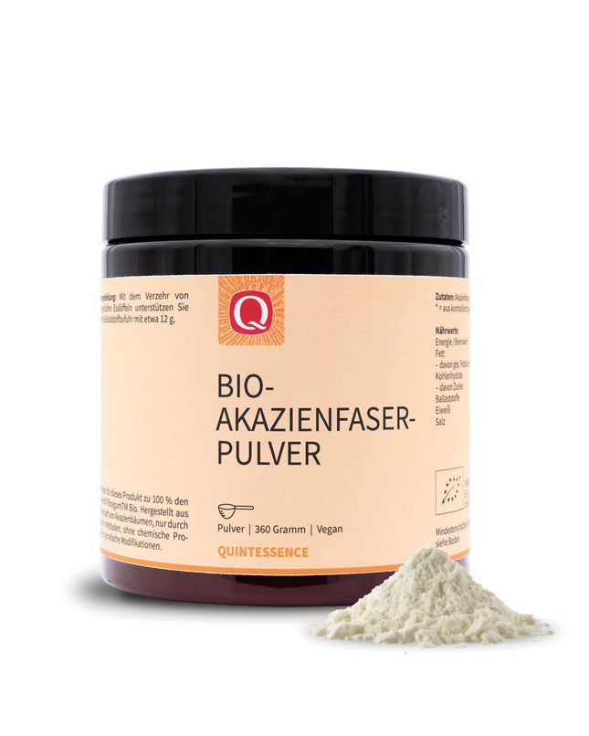 Quintessence Acacia Fiber Powder Organic 360g - Vegan, purely natural &amp; without additives, Acacia fiber with 80% fiber content, Highly soluble, Produced in Austria
