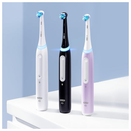 Oral-B iO Series 4 Plus Edition Electric Toothbrush, PLUS 3 Brush Heads, 4 Brushing Modes, Travel Case, Designed by Braun, Matte Black
